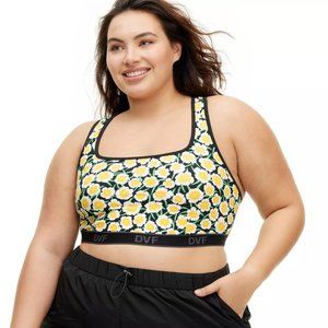 Women's Racerback Yellow Poppy Sports Bra - DVF for Target XXL